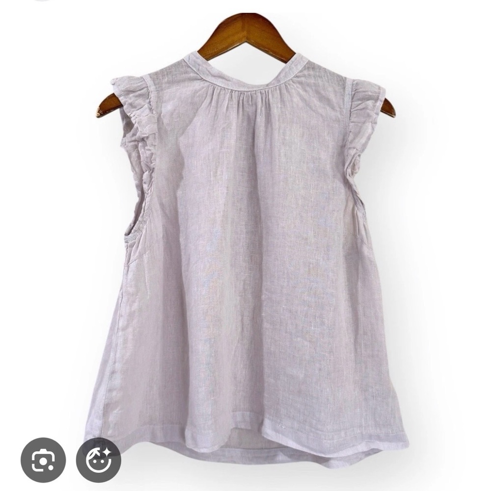 Bella Dahl Lavender Ruffle Sleeve Top
